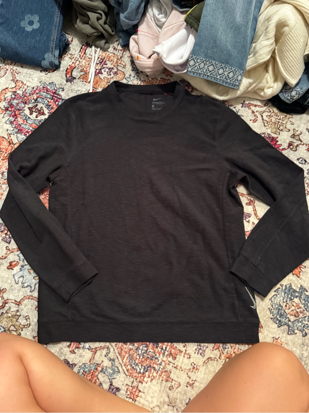 Nike Black Long Sleeve Crewneck Top